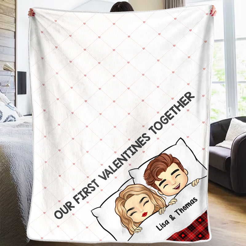 You Turn Me Inside Out - Couple Personalized Custom Blanket - Valentine Gift For Husband Wife, Anniversary, First Valentines Together