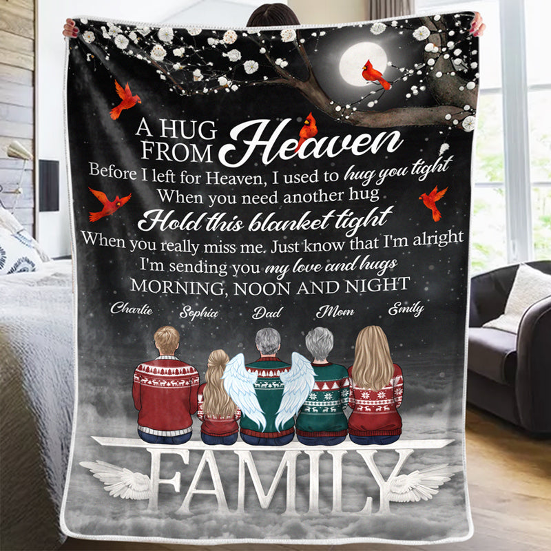 Un câlin du ciel - Couverture commémorative personnalisée - Cadeau de Noël, cadeau de condoléances pour les membres de la famille