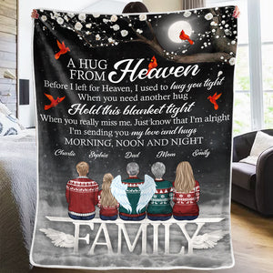 Un câlin du ciel - Couverture commémorative personnalisée - Cadeau de Noël, cadeau de condoléances pour les membres de la famille