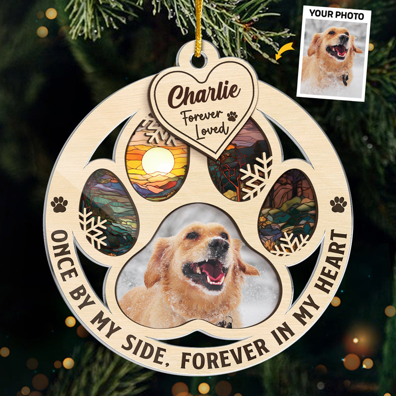 Photo personnalisée « Mon adieu le plus dur » - Ornement commémoratif personnalisé - Forme personnalisée en acrylique - Cadeau de Noël, cadeau de condoléances pour les propriétaires d'animaux et les amoureux des animaux