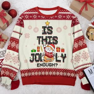 Est-ce assez joyeux ? Sweat-shirt moche personnalisé pour chat – Pull en laine unisexe – Cadeau de Noël pour propriétaires et amoureux des animaux