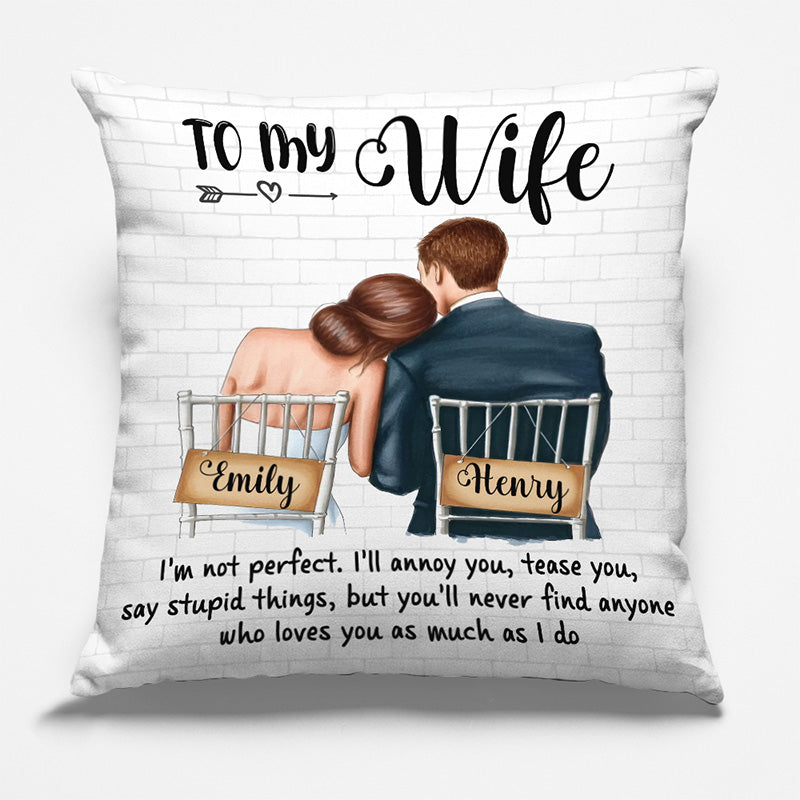 À ma femme, je vais t'ennuyer - Coussin personnalisé pour couple - Cadeau de Noël pour mari et femme, anniversaire