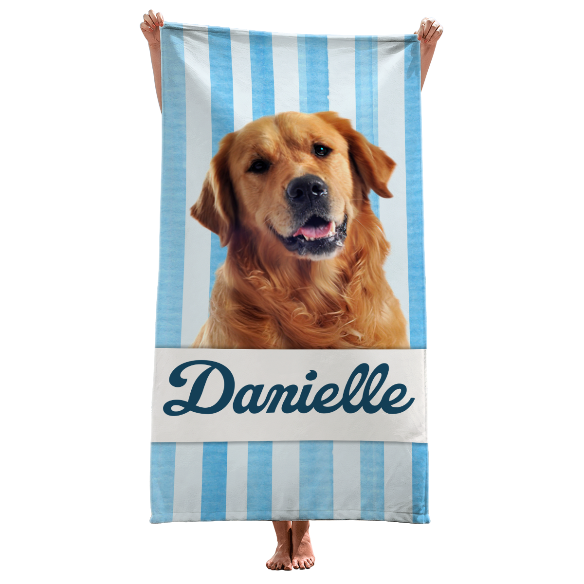 Custom Photo Get Lit By The Beach - Dog & Cat Personalized Custom Beach Towel - Summer Vacation Gift, Gift For Family Members, Pet Owners, Pet Lovers
