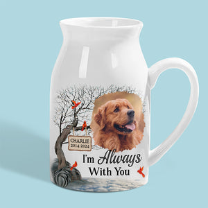 Photo personnalisée, symbole d'une vie et d'un amour dont on se souvient - Vase à fleurs personnalisé pour décoration d'intérieur - Cadeau de condoléances pour les propriétaires et les amoureux des animaux