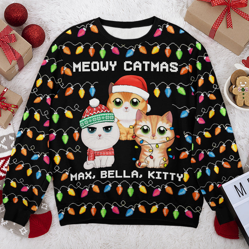C'est la plus belle période de l'année - Sweat-shirt personnalisé pour chat - Pull en laine unisexe - Cadeau de Noël pour les propriétaires d'animaux et les amoureux des animaux