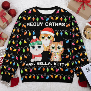 C'est la plus belle période de l'année - Sweat-shirt personnalisé pour chat - Pull en laine unisexe - Cadeau de Noël pour les propriétaires d'animaux et les amoureux des animaux