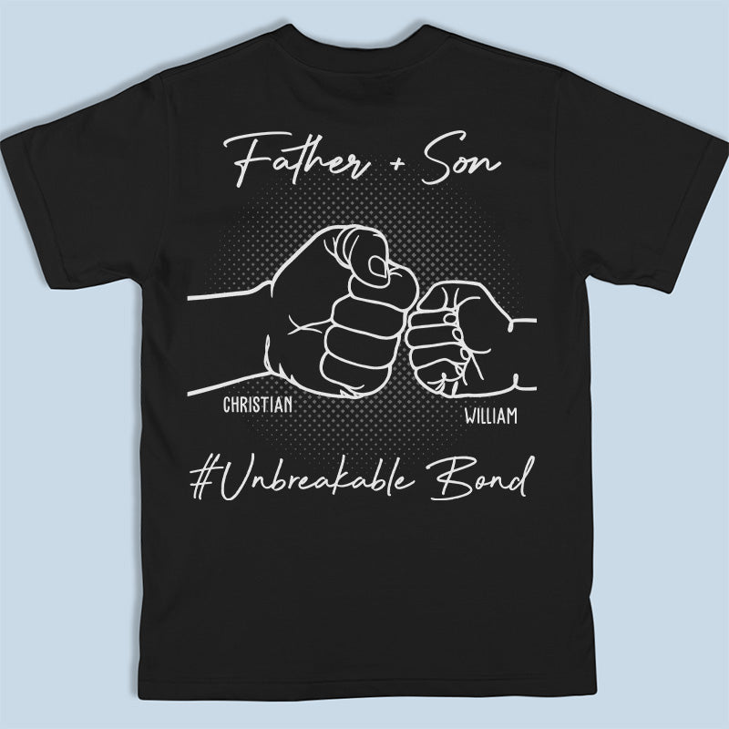Notre lien indestructible - T-shirt, sweat à capuche, sweat-shirt unisexe personnalisé avec imprimé au dos - Cadeau de fête des pères et d'anniversaire pour papa