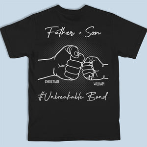 Notre lien indestructible - T-shirt, sweat à capuche, sweat-shirt unisexe personnalisé avec imprimé au dos - Cadeau de fête des pères et d'anniversaire pour papa