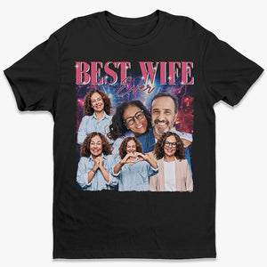 T-shirt, sweat à capuche et sweat-shirt unisexe personnalisé avec photo « Meilleure épouse du monde » – Cadeau pour femme, anniversaire