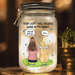 Mon cœur n'était pas prêt à te perdre - Lampe commémorative personnalisée en pot Mason - Cadeau de condoléances pour les propriétaires d'animaux et les amoureux des animaux