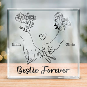 Plaque acrylique carrée personnalisée « Meilleure amie jusqu'au bout » – Cadeau pour meilleures amies, meilleures amies et sœurs