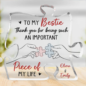 Tu es ma pièce manquante - Plaque acrylique personnalisée en forme de puzzle - Cadeau pour meilleures amies, meilleures amies, sœurs