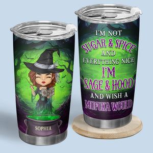 Je ne suis pas Sugar And Spice - Gobelet de sorcière personnalisé - Cadeau d'Halloween pour les sorcières, vous-même