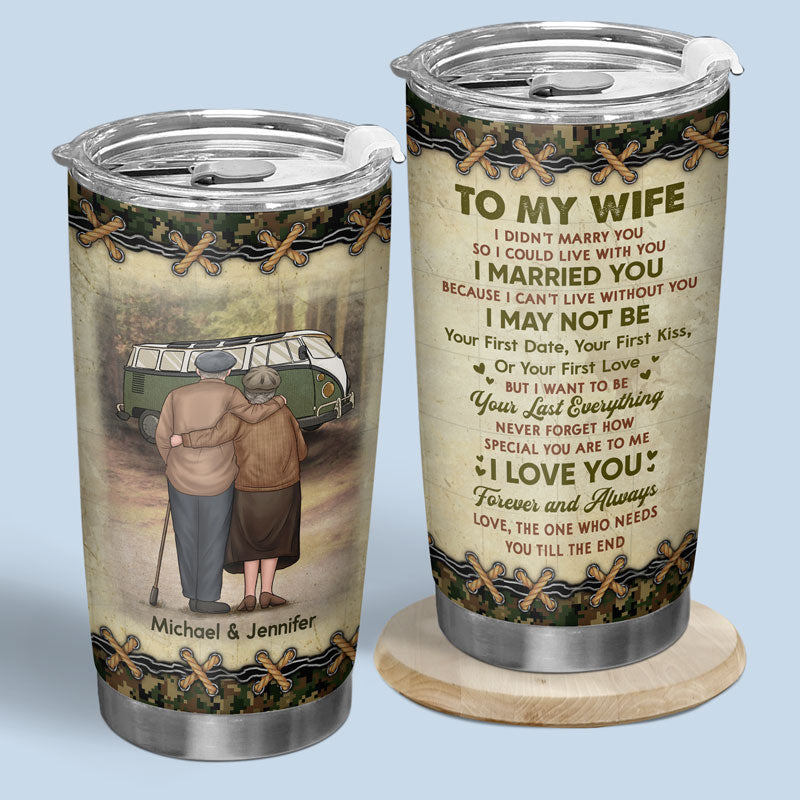 À ma femme, je ne peux pas vivre sans toi - Verre personnalisé pour couple - Cadeau pour femme, anniversaire