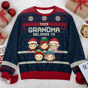 J'appartiens à ces adorables enfants - Sweat-shirt personnalisé en laine unisexe - Cadeau de Noël pour grand-mère et grand-père