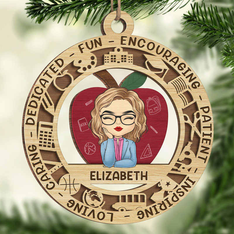L'influence d'un bon professeur - Décoration personnalisée pour professeur - Bois en forme personnalisée - Cadeau de Noël pour professeur