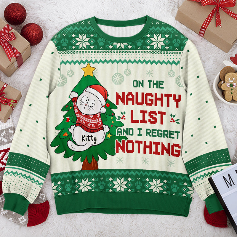 Tout ce que je veux pour Noël - Sweat-shirt personnalisé pour chat - Pull en laine unisexe - Cadeau de Noël pour les propriétaires et les amoureux des animaux