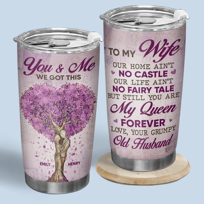 Tu es ma reine pour toujours - Verre personnalisé pour couple - Cadeau pour mari et femme, anniversaire
