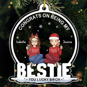 Meilleure amie, pas seulement pour Noël, mais pour la vie ! Décoration personnalisée en acrylique pour meilleure amie, meilleure amie, sœur. Cadeau de Noël pour les meilleures amies, les meilleures amies et les sœurs.