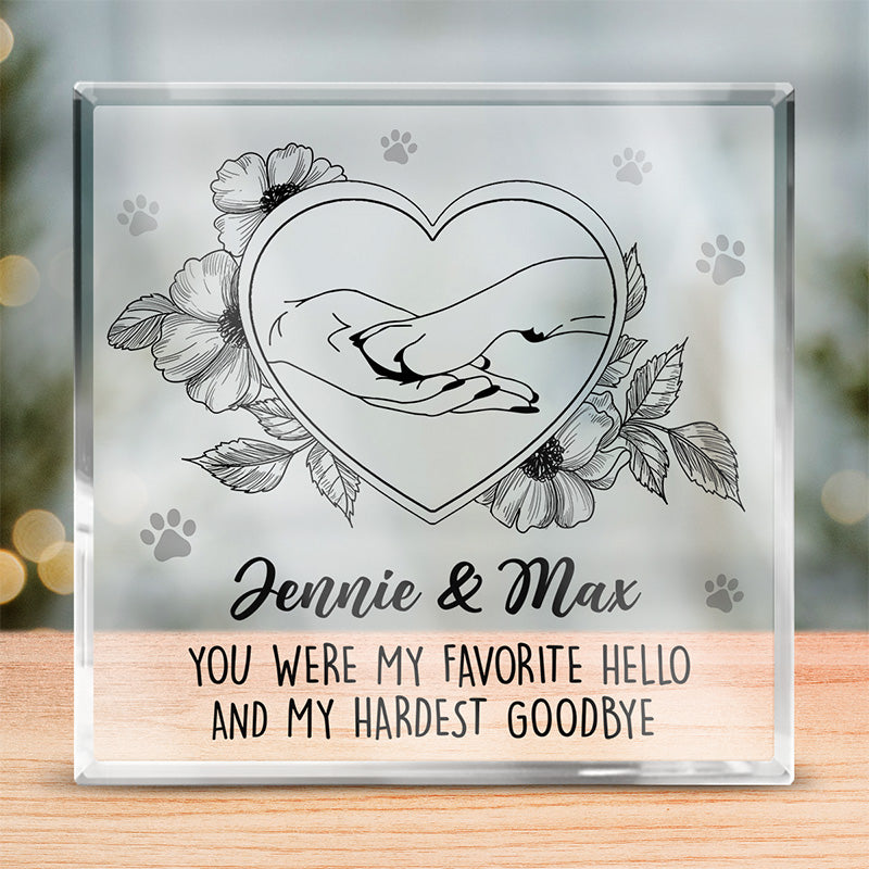 Toujours fidèle, toujours aimé - Plaque commémorative carrée en acrylique personnalisée - Cadeau de condoléances, cadeau pour propriétaires d'animaux et amoureux des animaux