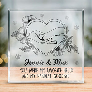 Toujours fidèle, toujours aimé - Plaque commémorative carrée en acrylique personnalisée - Cadeau de condoléances, cadeau pour propriétaires d'animaux et amoureux des animaux