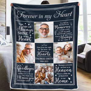 Photo personnalisée « Tu m'as laissé de beaux souvenirs » - Couverture personnalisée commémorative - Cadeau de condoléances pour les membres de la famille