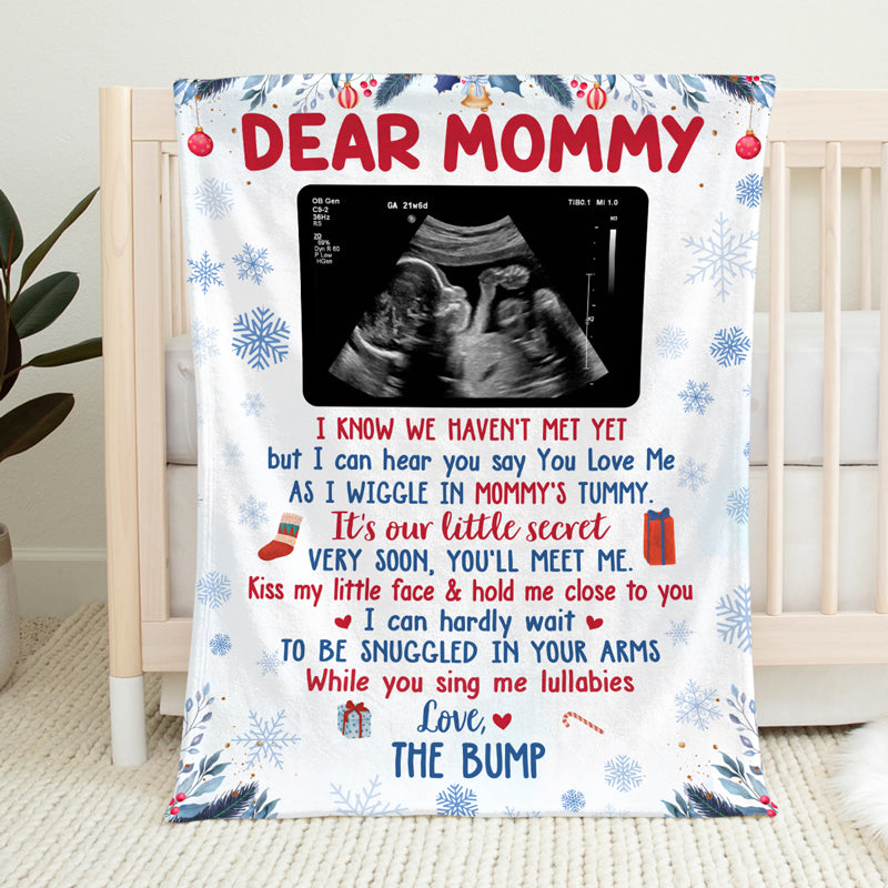 Couverture personnalisée pour bébé avec photo « Notre petit secret » - Cadeau de Noël pour les premiers parents