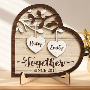 Dieu m'a donné toi - Plaque en bois personnalisée à 2 couches avec support pour couple - Cadeau de pendaison de crémaillère pour mari et femme, anniversaire