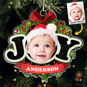 Custom Photo Peace Love And A Bundle Of Joy - Family Personalized Custom Ornament - Acrylic Custom Shaped - Christmas Gift For Baby Kids, Newborn Baby