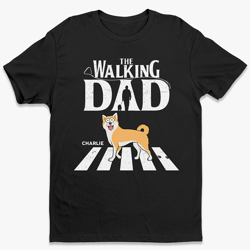 T-shirt, sweat à capuche et sweat-shirt unisexe personnalisé « The Walking Dad » avec chien - Cadeau pour les propriétaires et les amoureux des animaux