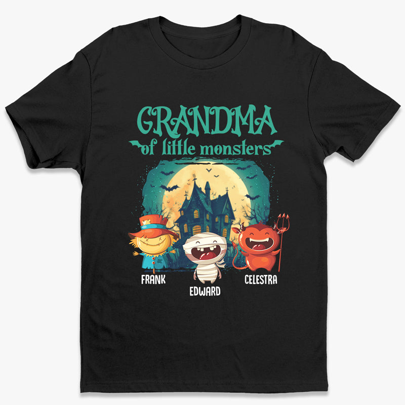 Grand-mère de petits monstres - T-shirt, sweat à capuche et sweat-shirt unisexe personnalisé pour la famille - Cadeau d'Halloween pour grand-mère