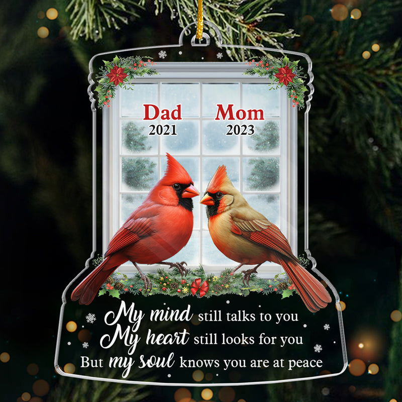Mon esprit te parle toujours - Ornement commémoratif personnalisé - Forme personnalisée en acrylique - Cadeau de Noël, cadeau de condoléances pour les membres de la famille