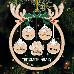 L'amour familial se réchauffe à Noël - Décoration personnalisée pour la famille - Forme personnalisée en acrylique - Cadeau de Noël pour les membres de la famille