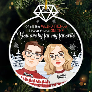Tu es de loin mon préféré - Ornement personnalisé pour couple - Forme personnalisée en acrylique - Cadeau de Noël pour mari et femme, anniversaire