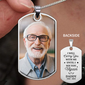 Collier personnalisé avec photo « Tu me manques » – Cadeau de condoléances, cadeau pour les membres de la famille