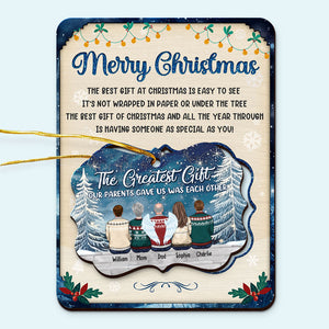 Les plus belles bénédictions de la vie - Carte en bois personnalisée avec ornement amovible - Cadeau de Noël pour les membres de la famille