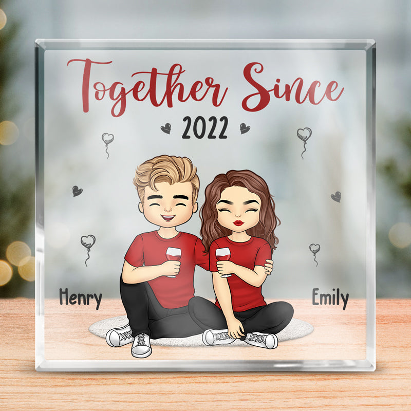 Je suis à toi, aucun retour ni remboursement - Plaque acrylique carrée personnalisée pour couple - Cadeau pour mari et femme, anniversaire