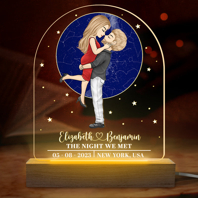 Le jour où vous avez dit oui - Lampe LED 3D personnalisée pour couple - Cadeau pour mari et femme, anniversaire