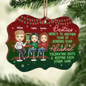 Une année de plus pour rester sains d'esprit - Décoration personnalisée pour meilleure amie - Bois en forme de Benelux - Cadeau de Noël pour meilleures amies, meilleures amies et sœurs