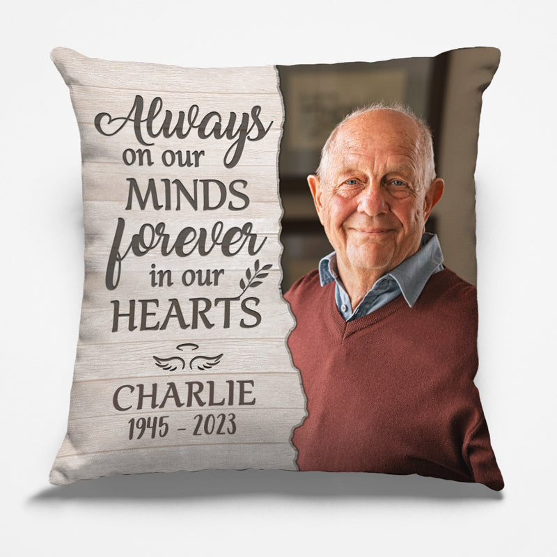 Photo personnalisée « Quand tu me manques, je suis là » - Coussin personnalisé commémoratif - Cadeau de Noël, cadeau de condoléances pour les membres de la famille