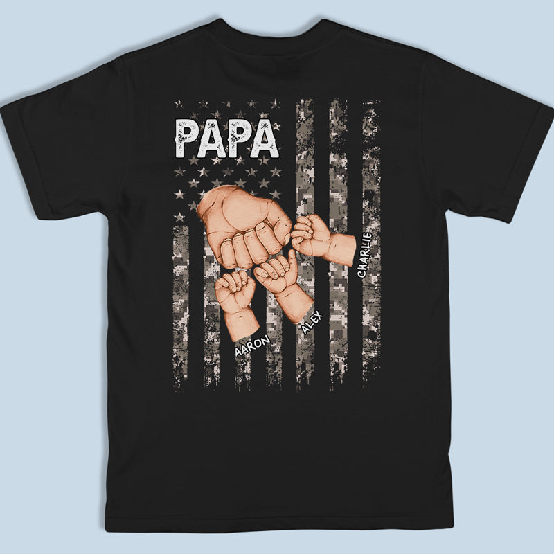 Le bonheur, c'est un câlin de grand-père - T-shirt, sweat à capuche, sweat-shirt unisexe personnalisé imprimé dans le dos - Fête des pères, cadeau pour papa, grand-père