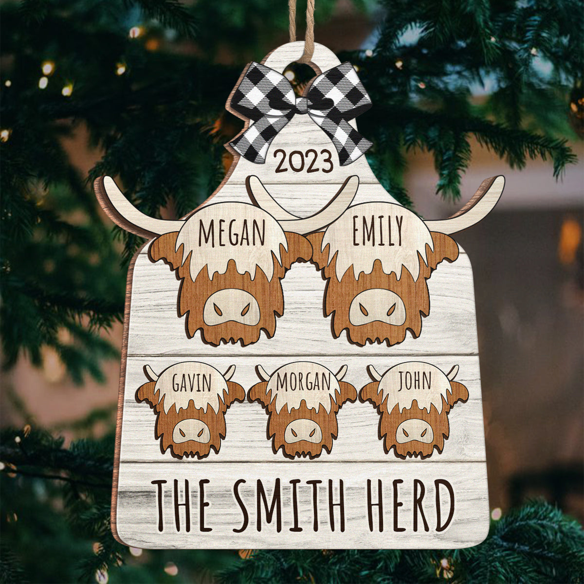 We Have A Herd - Family Personalized Custom Ornament - Wood Custom Shaped - Christmas Gift For Family Members