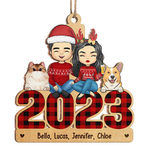 Notre famille est tout pour nous - Décoration personnalisée pour chien et chat - Bois de forme personnalisée - Cadeau de Noël pour les propriétaires et les amoureux des animaux