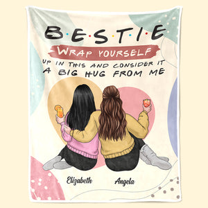 Considérez-le comme un gros câlin de ma part - Couverture personnalisée Bestie - Cadeau pour meilleures amies, BFF, sœurs