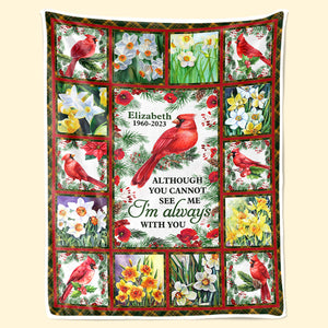 Whenever You See A Cardinal - Memorial Personalized Custom Blanket - Christmas Gift, Sympathy Gift For Family Members