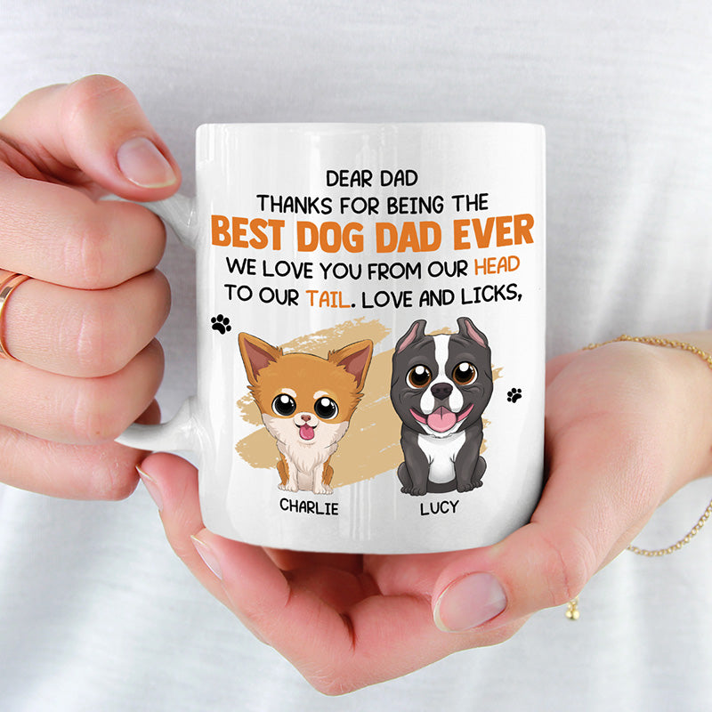 Je t'aime de la tête aux pieds - Mug personnalisé pour chien - Cadeau pour les propriétaires et les amoureux des animaux