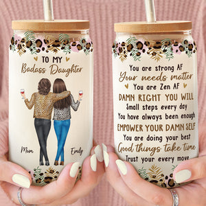 You Are Doing Your Best - Family Personalized Custom Glass Cup, Iced Coffee Cup - Gift For Mom, Daughter