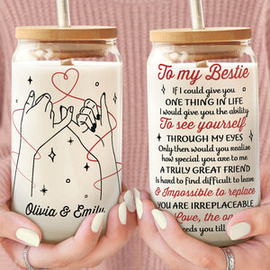 Trouver un véritable ami est difficile - Tasse en verre personnalisée, tasse à café glacé - Cadeau pour les meilleures amies, les meilleures amies et les sœurs