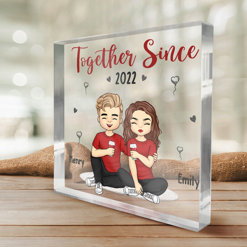 Je suis à toi, aucun retour ni remboursement - Plaque acrylique carrée personnalisée pour couple - Cadeau pour mari et femme, anniversaire
