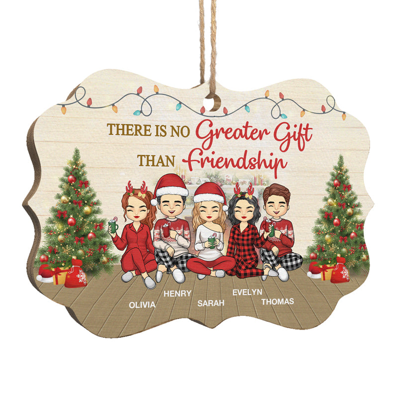Nous serons connectés - Ornement personnalisé Bestie - Bois en forme de Benelux - Cadeau de Noël pour meilleures amies, BFF, sœurs